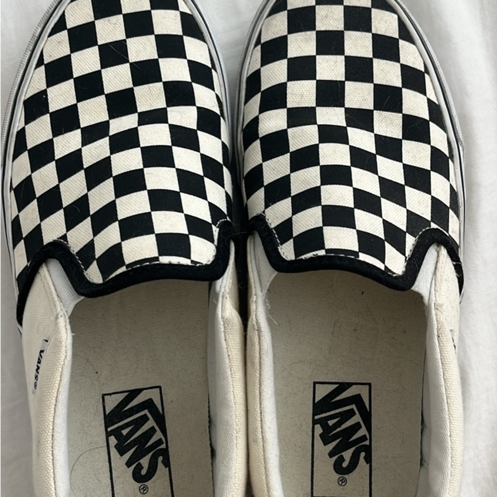 Vans Black and White Checkerboard Slip-Ons